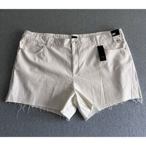 Lee Jean Cutoff Shorts Women's Plus Size 26W White Denim Heritage Pocket NWT